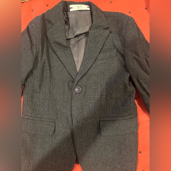 Boys Suit 3 Piece Herringbone Tweed Suits for Kids Slim Fit Formal Wedding - Picture 8 of 12